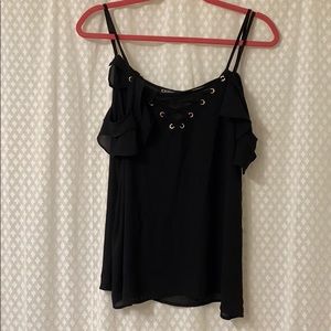 Black sheer sleeveless top